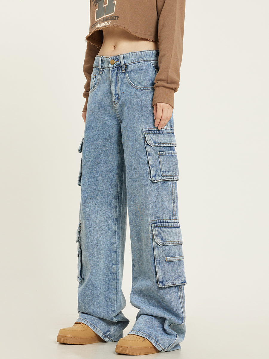 Jeans Cargo Holgados para Mujer con Corte Relajado
