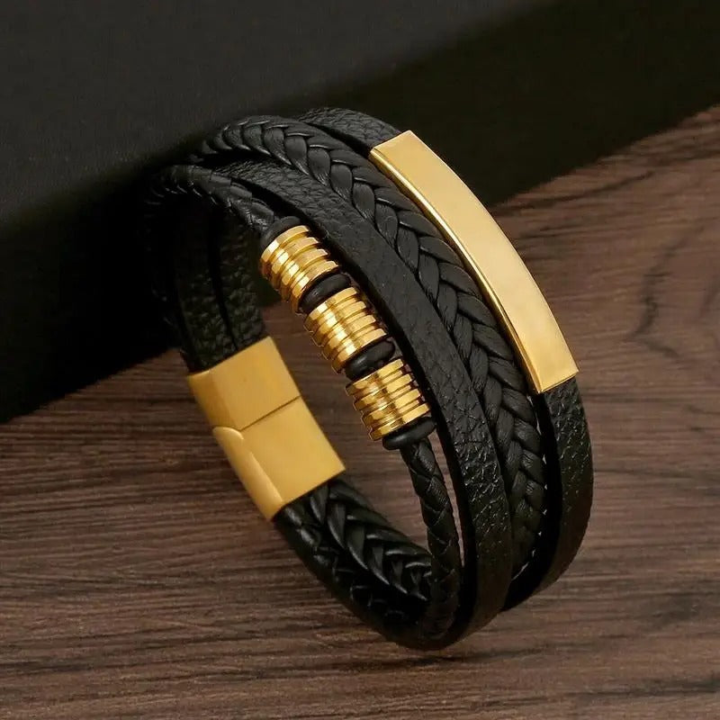 Men's Leather Bracelet For Casual And Formal Occasions