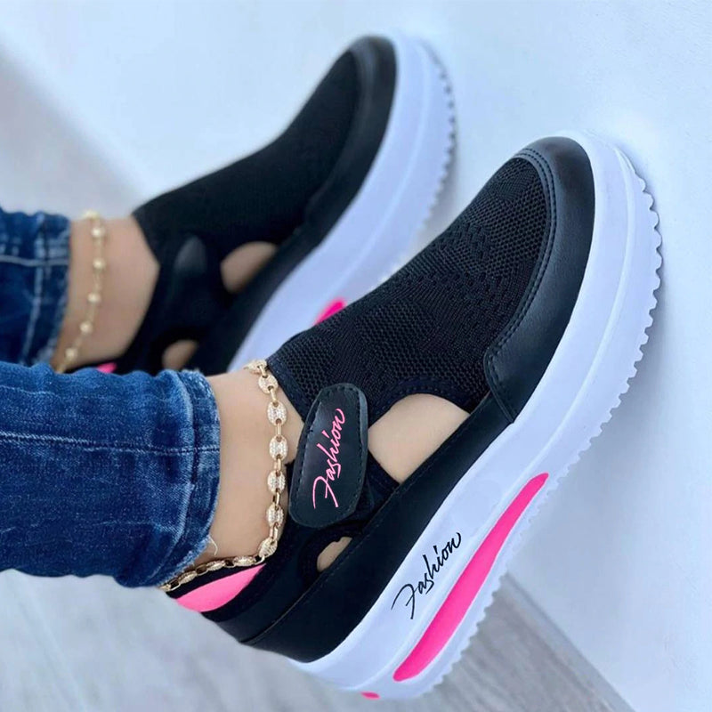 Dames Instap Sneakers Met Ademend Mesh En Dikke Zool