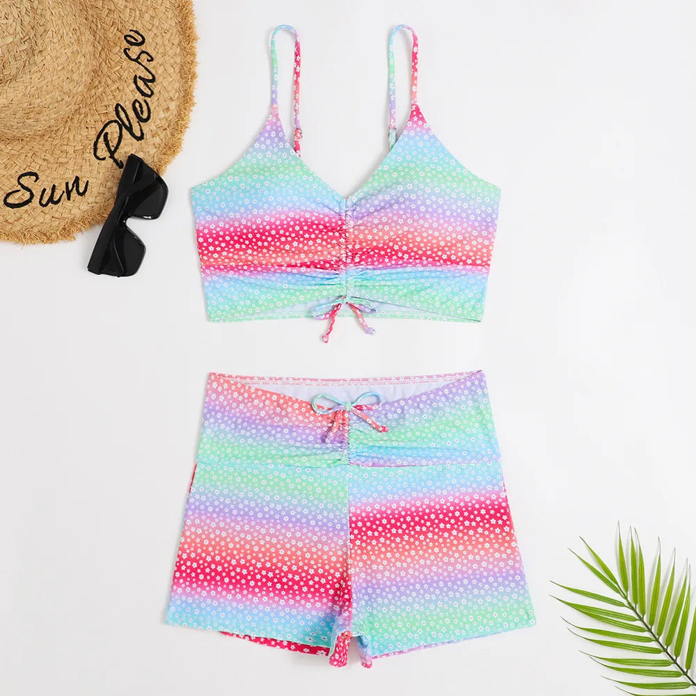 Conjunto de tankini para mujer a la moda con estampado y ajuste favorecedor