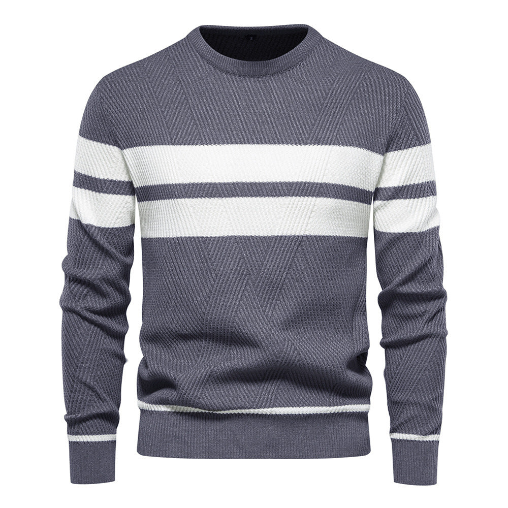 Camisola Casual às Riscas para Homem com Corte Regular