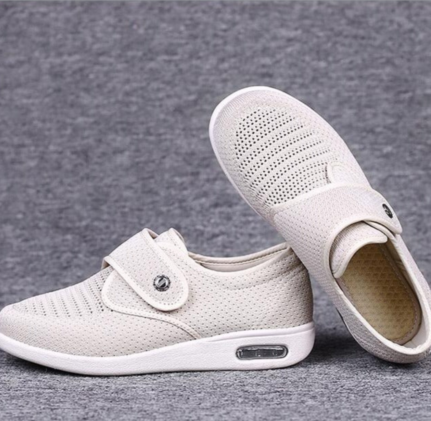 Herre slip-on sko med velcro og komfortsål til hverdag