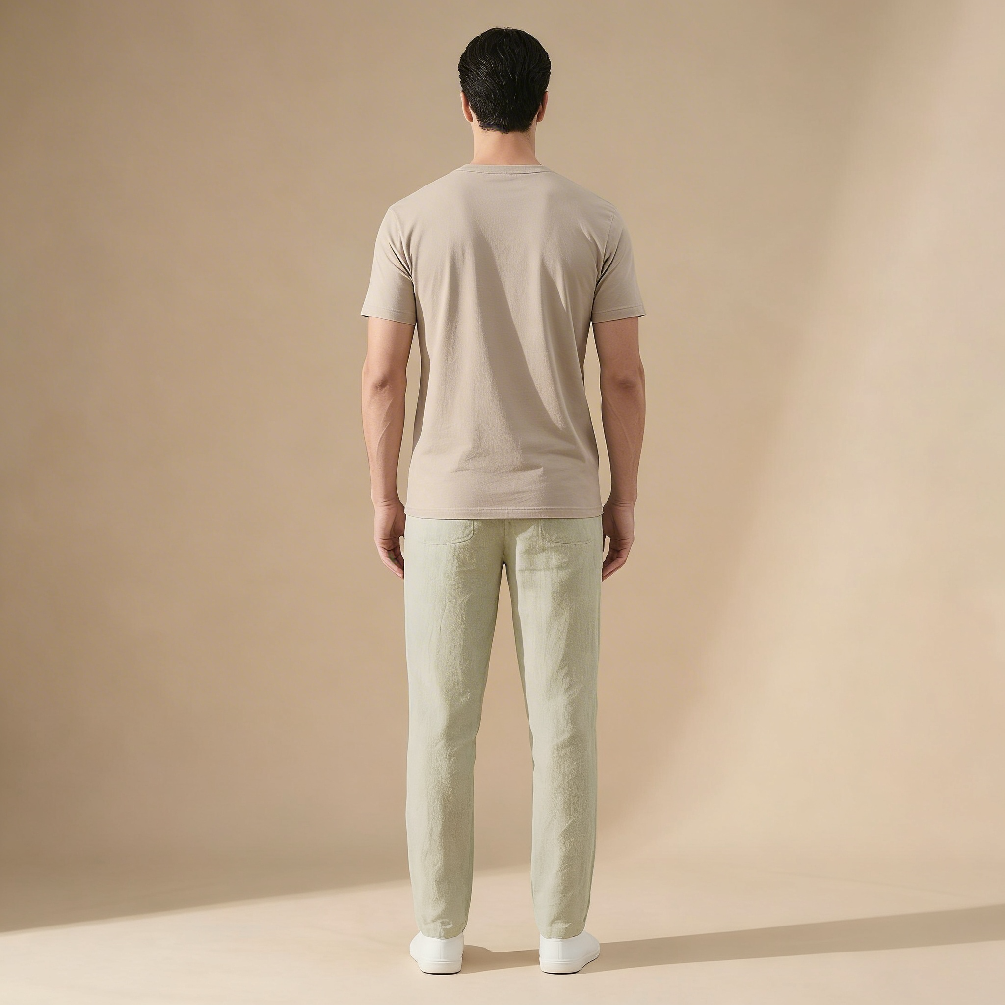 Ľanové letné nohavice pánske Regular Fit Priedušný materiál Elastický pás