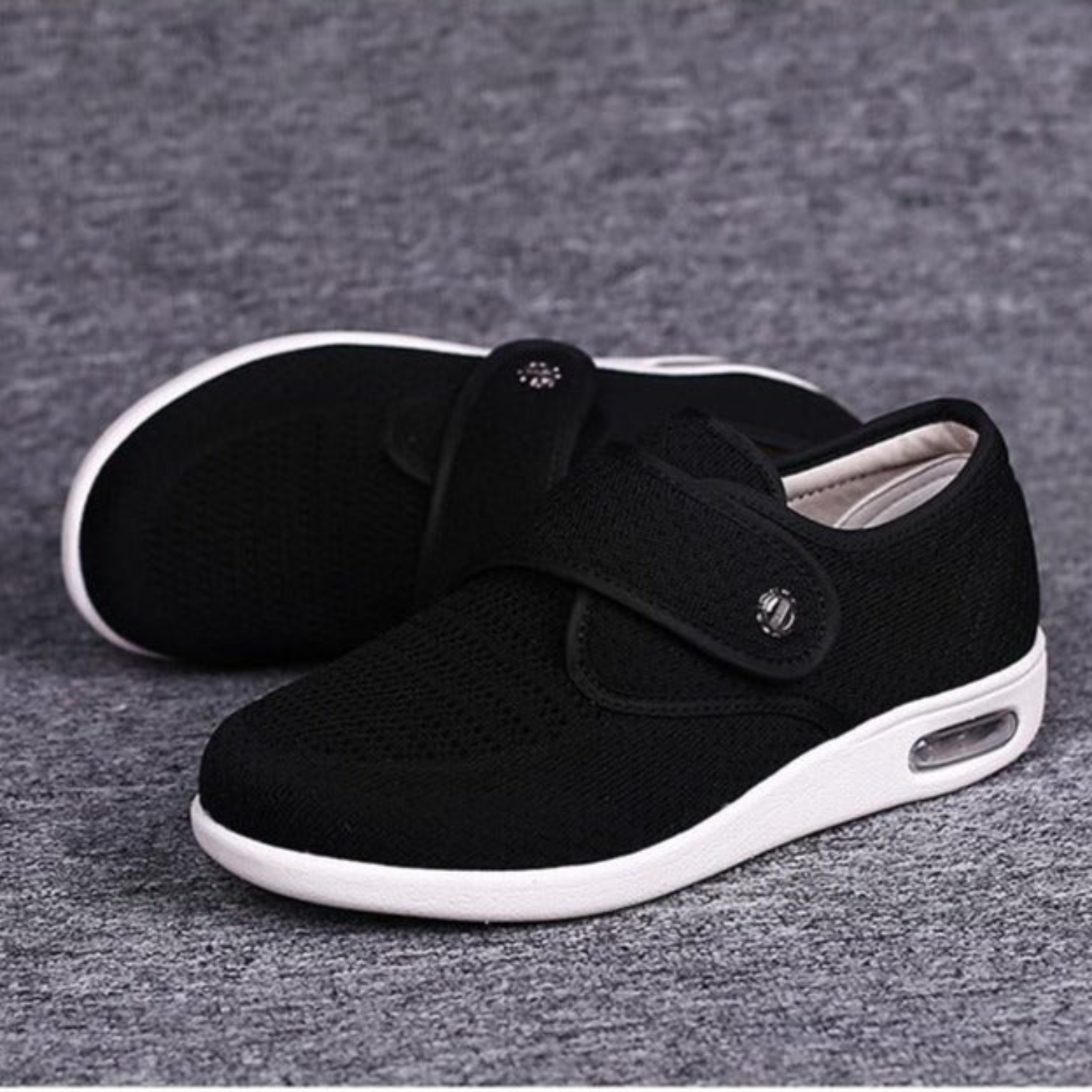 Herre slip-on sko med velcro og komfortsål til hverdag