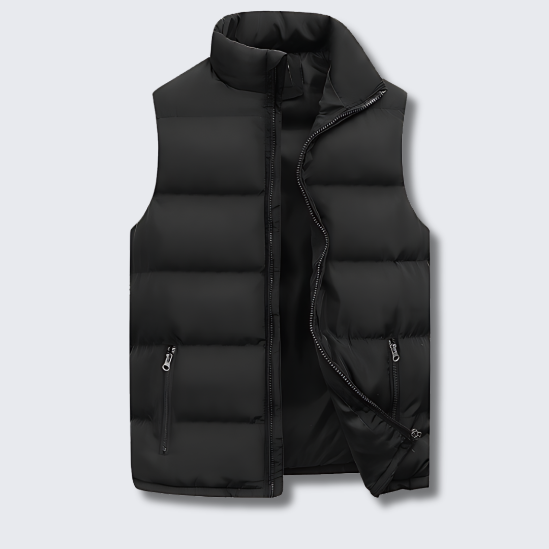 Colete bodywarmer acolchoado para homem para sobreposição com aspeto costurado