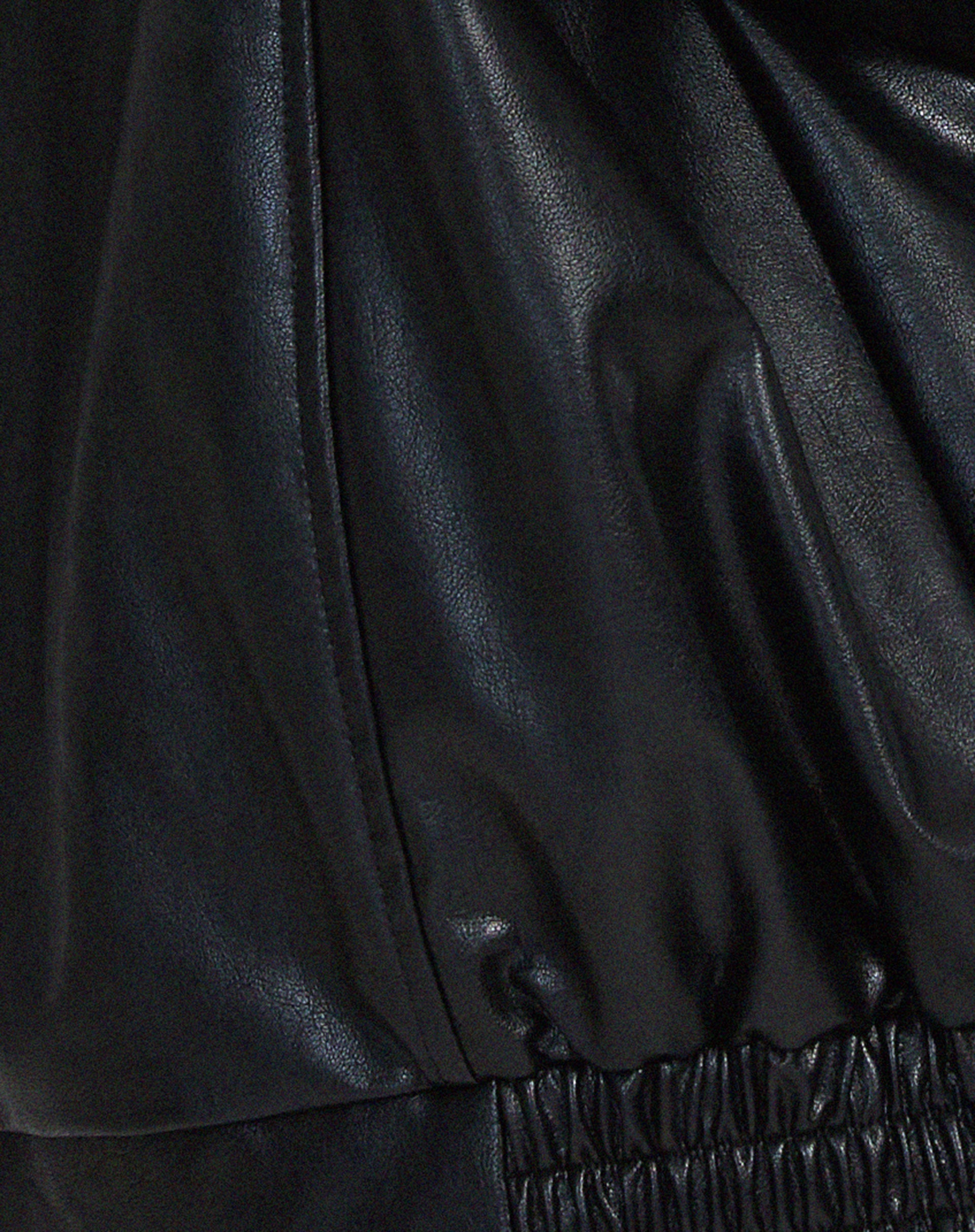 Blouson bomber de luxe pour femme en cuir avec coupe oversize