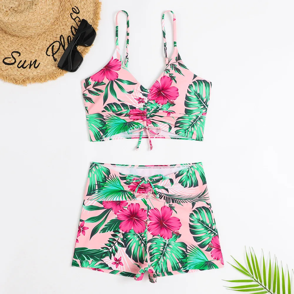 Conjunto de tankini para mujer a la moda con estampado y ajuste favorecedor