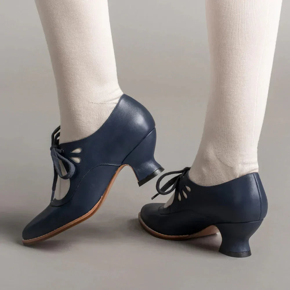 Zapatos ortopédicos para mujer de ajuste regular, de cuero con tacón alto