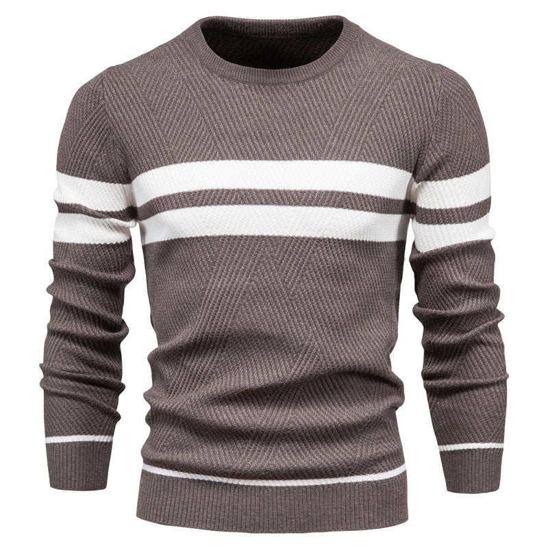 Camisola Casual às Riscas para Homem com Corte Regular
