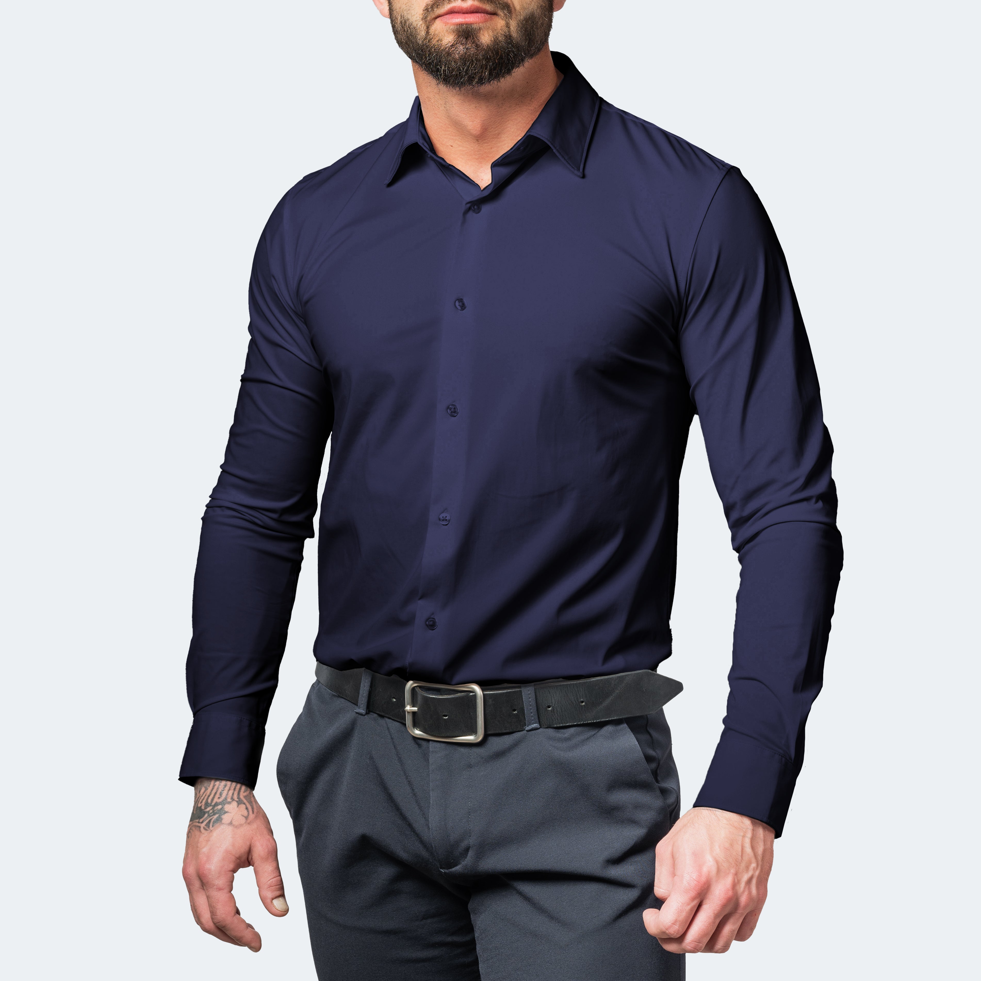 Camisa branca de homem - stretch extremo e sem necessidade de passar