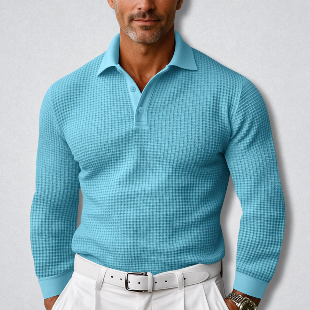 Men's Polo Sweater Long Sleeves Classic Collar