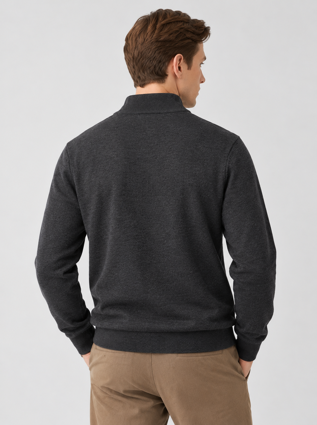 Half-Zip Sweater Men Round Neck Casual Layering