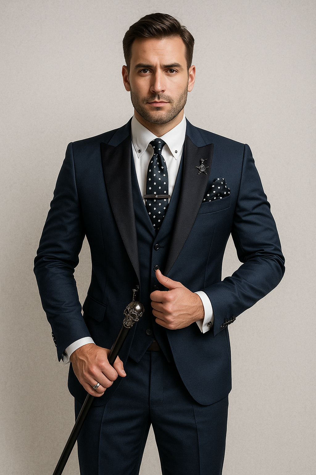 3 Delig Pak Heren Slim Fit Gilet Satijnen Revers Bruiloft