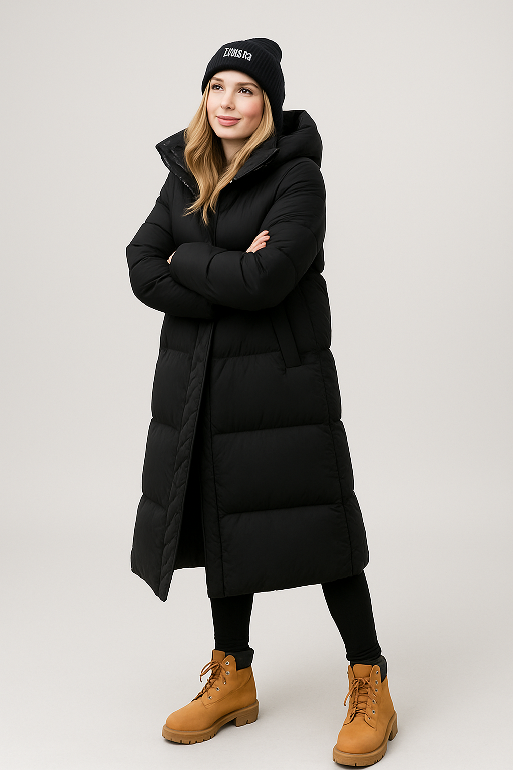 Long Padded Puffer Jacket for Women with Hood – Winter