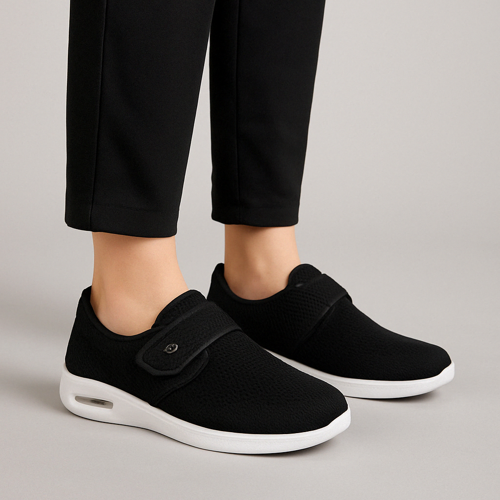 Herre slip-on sko med velcro og komfortsål til hverdag