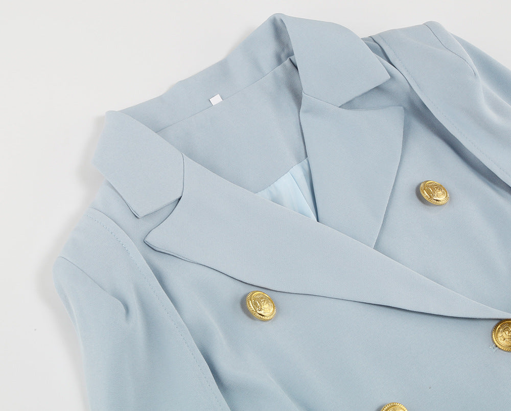 Vestido blazer con capa y cinturón para mujer
