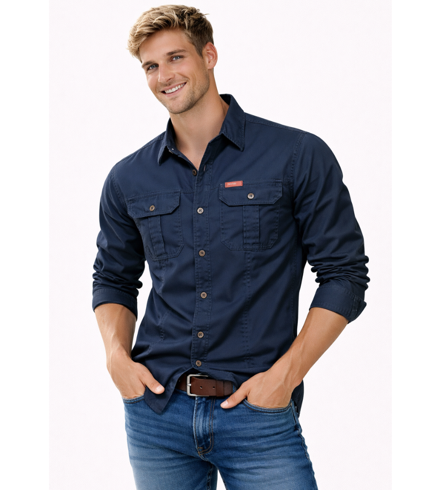 Pánská cargo overshirt taktická outdoorová košile s dlouhým rukávem