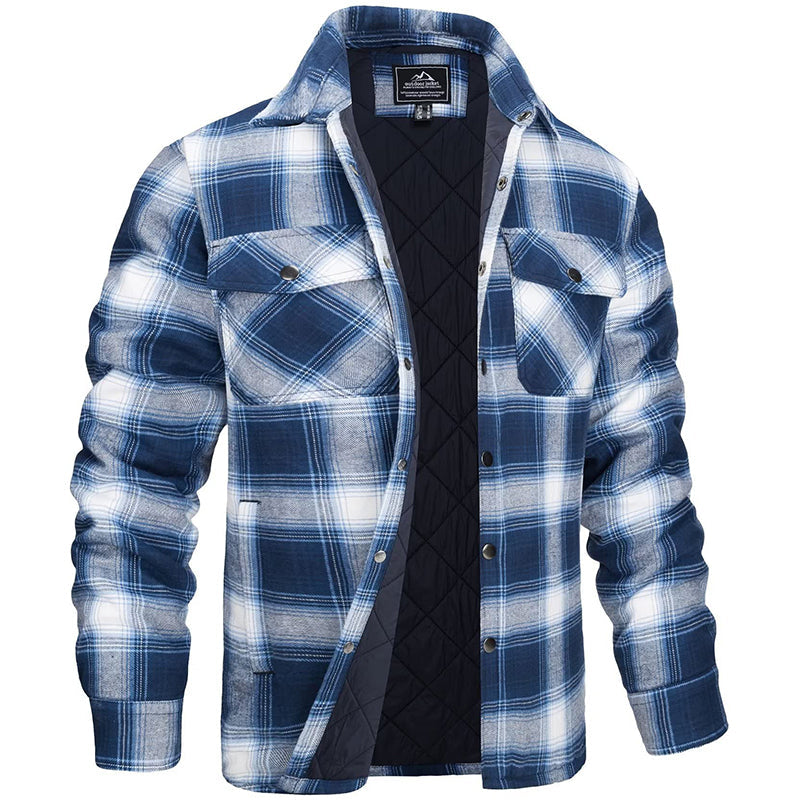 Sobrecamisa de franela para hombre con patrón de cuadros para primavera