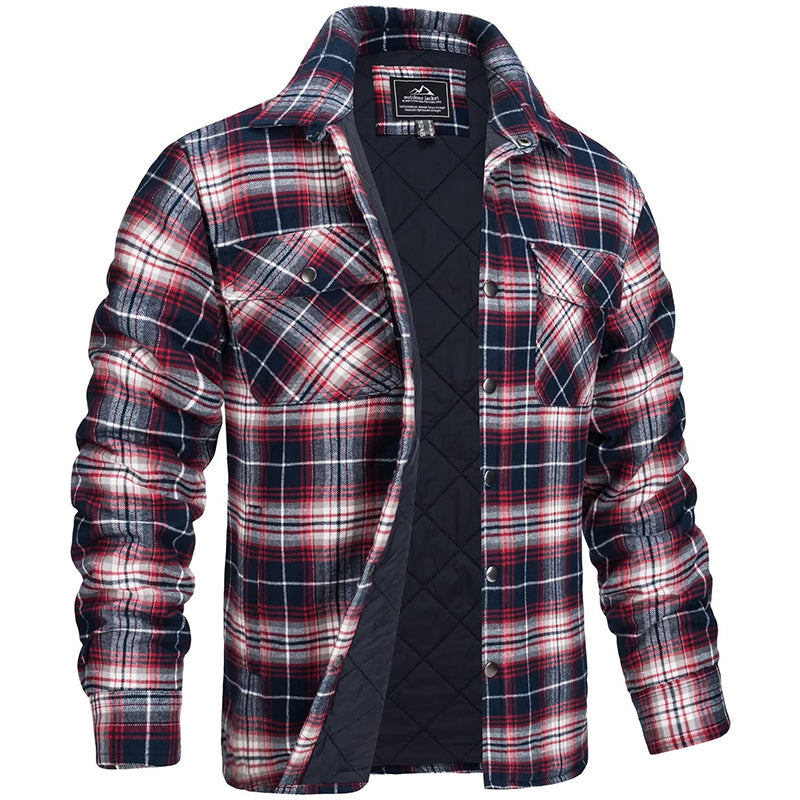 Sobrecamisa de franela para hombre con patrón de cuadros para primavera
