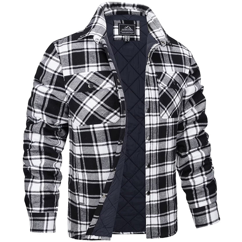 Sobrecamisa de franela para hombre con patrón de cuadros para primavera