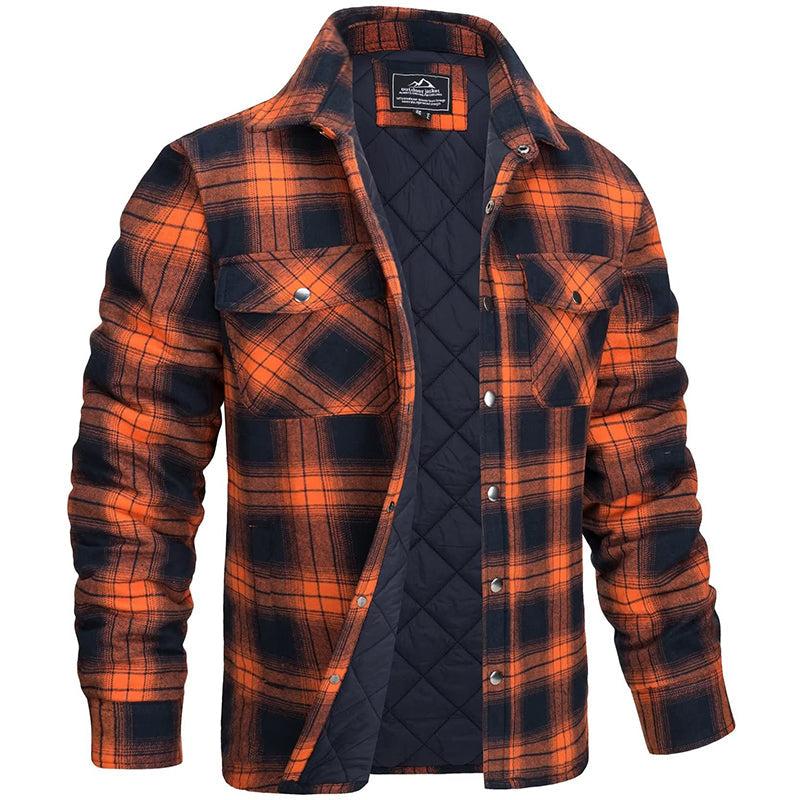 Sobrecamisa de franela para hombre con patrón de cuadros para primavera