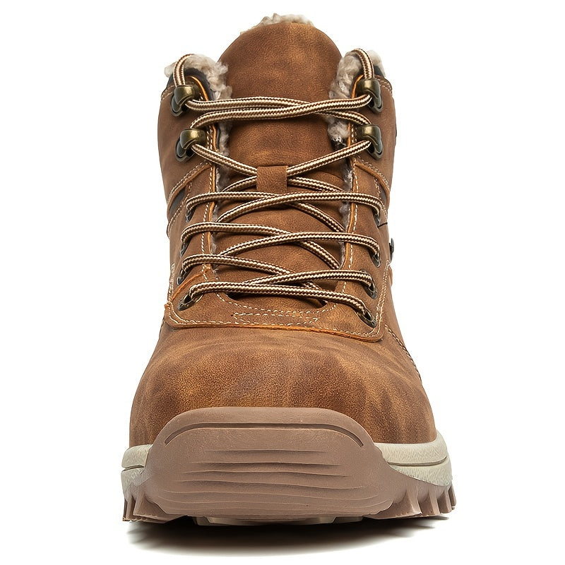 Sapatos de caminhada para homem com forro quente e fecho de atacadores resistente