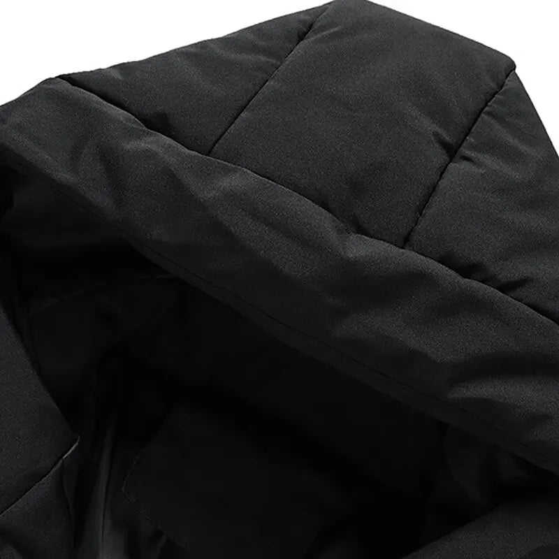 Warme Herren-Pufferjacke mit Kapuze und Eingrifftaschen