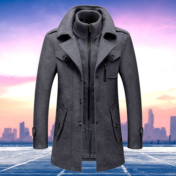 Thermal Winter Jacket for Men, Windproof Collar, Lined