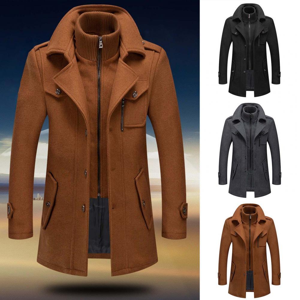 Thermal Winter Jacket for Men, Windproof Collar, Lined