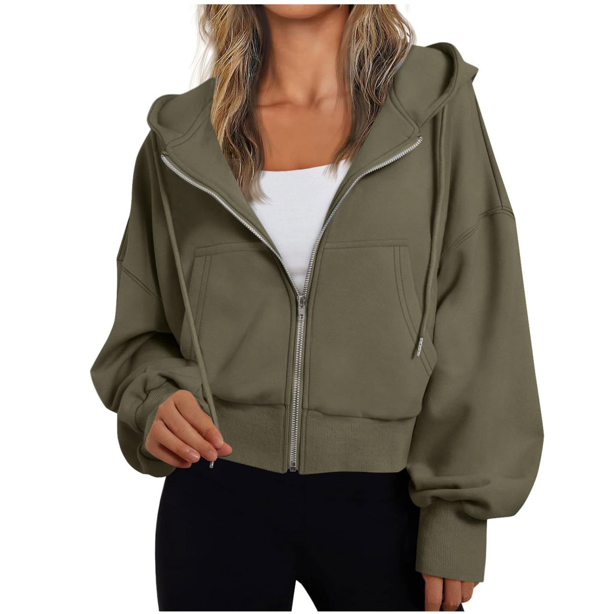 Sweat à capuche pour femme avec fermeture éclair