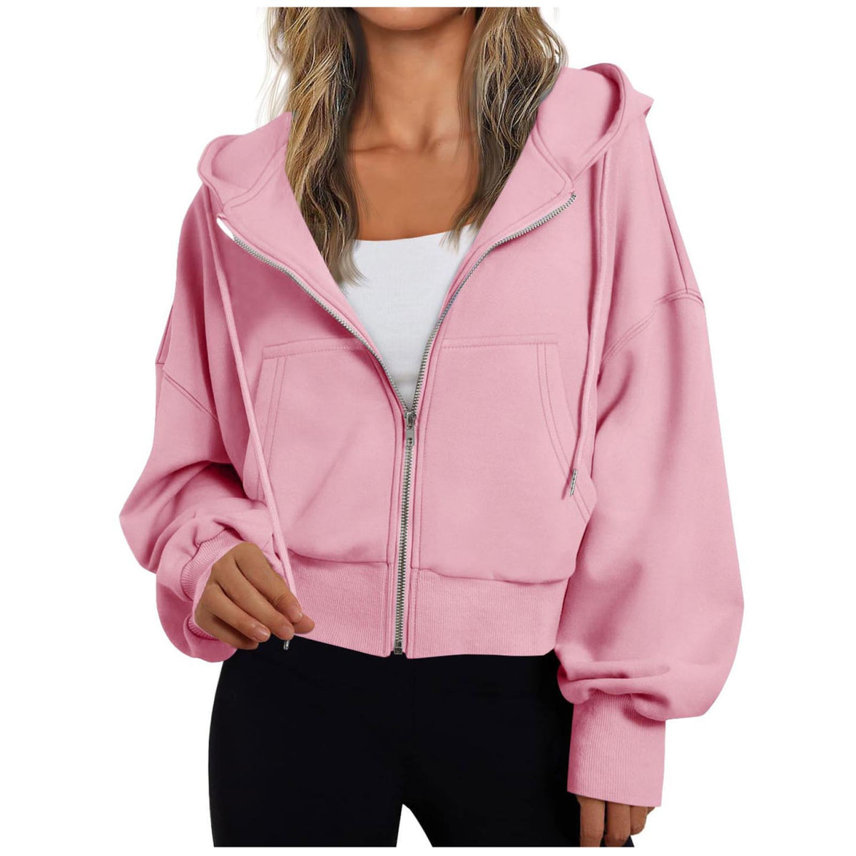 Sweat à capuche pour femme avec fermeture éclair