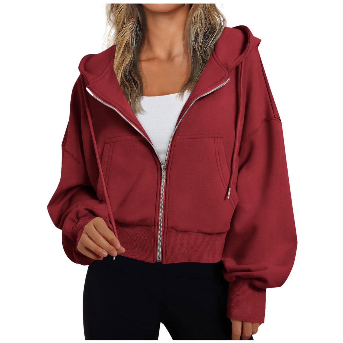 Sweat à capuche pour femme avec fermeture éclair