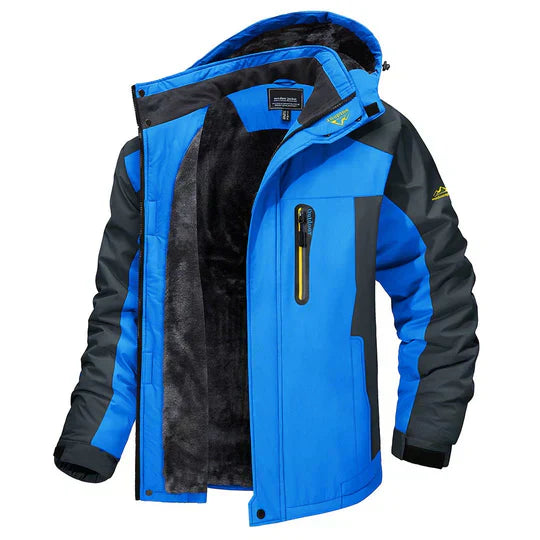Veste d’hiver déperlante pour homme, doublée en polaire, avec capuche