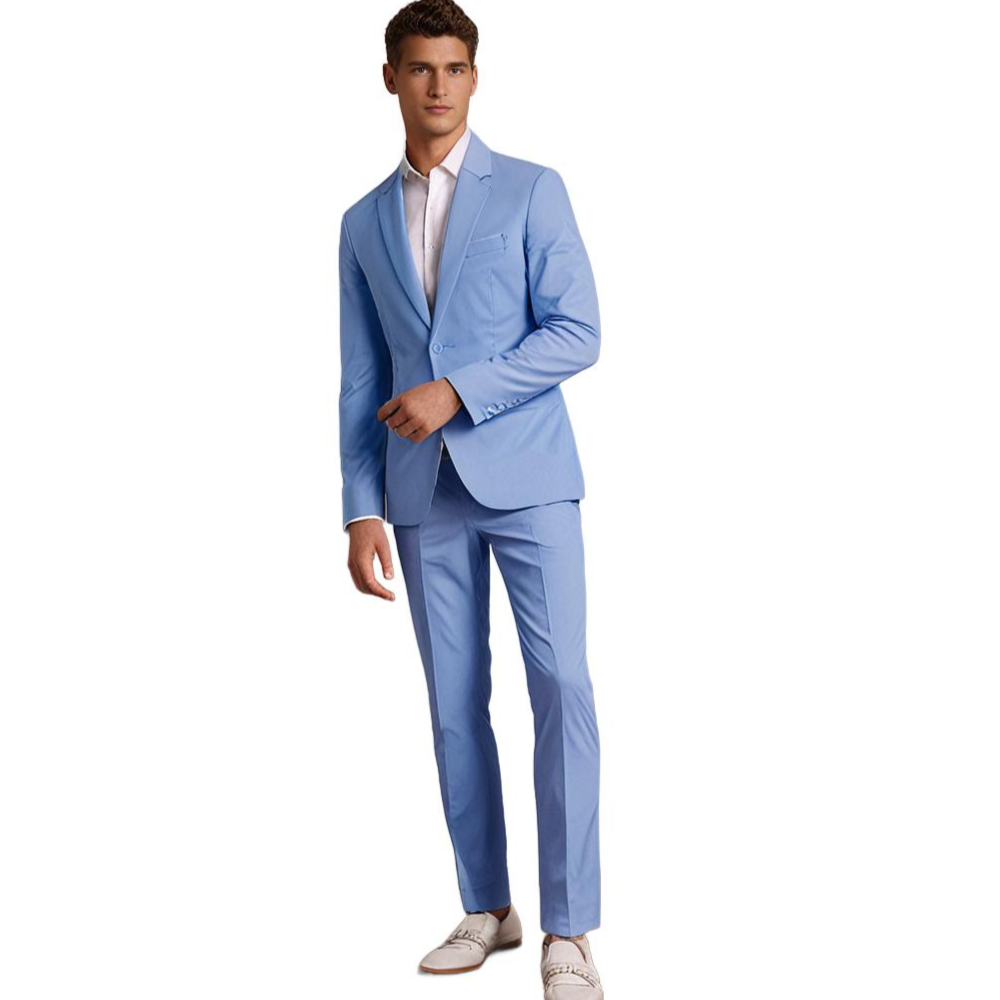 Elegant jakkesæt til mænd med luksuriøs blazer og slim fit-bukser