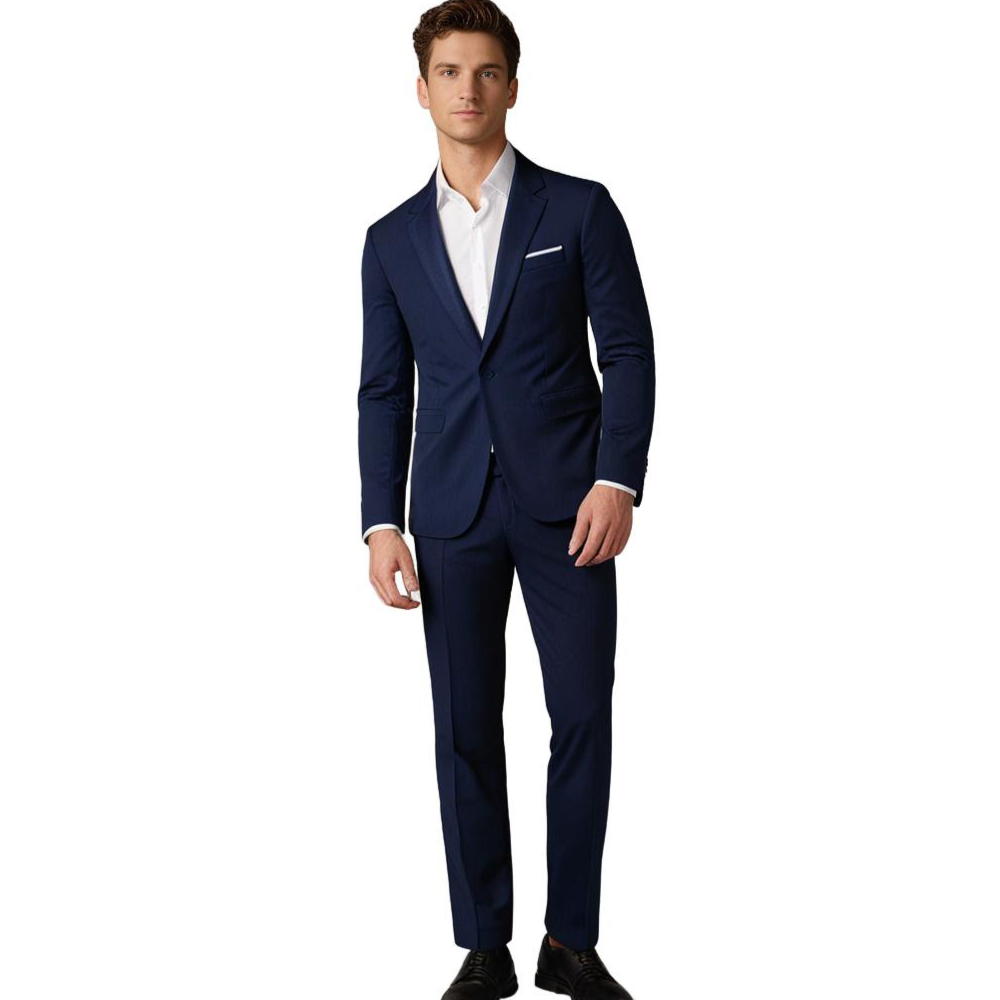 Elegant jakkesæt til mænd med luksuriøs blazer og slim fit-bukser
