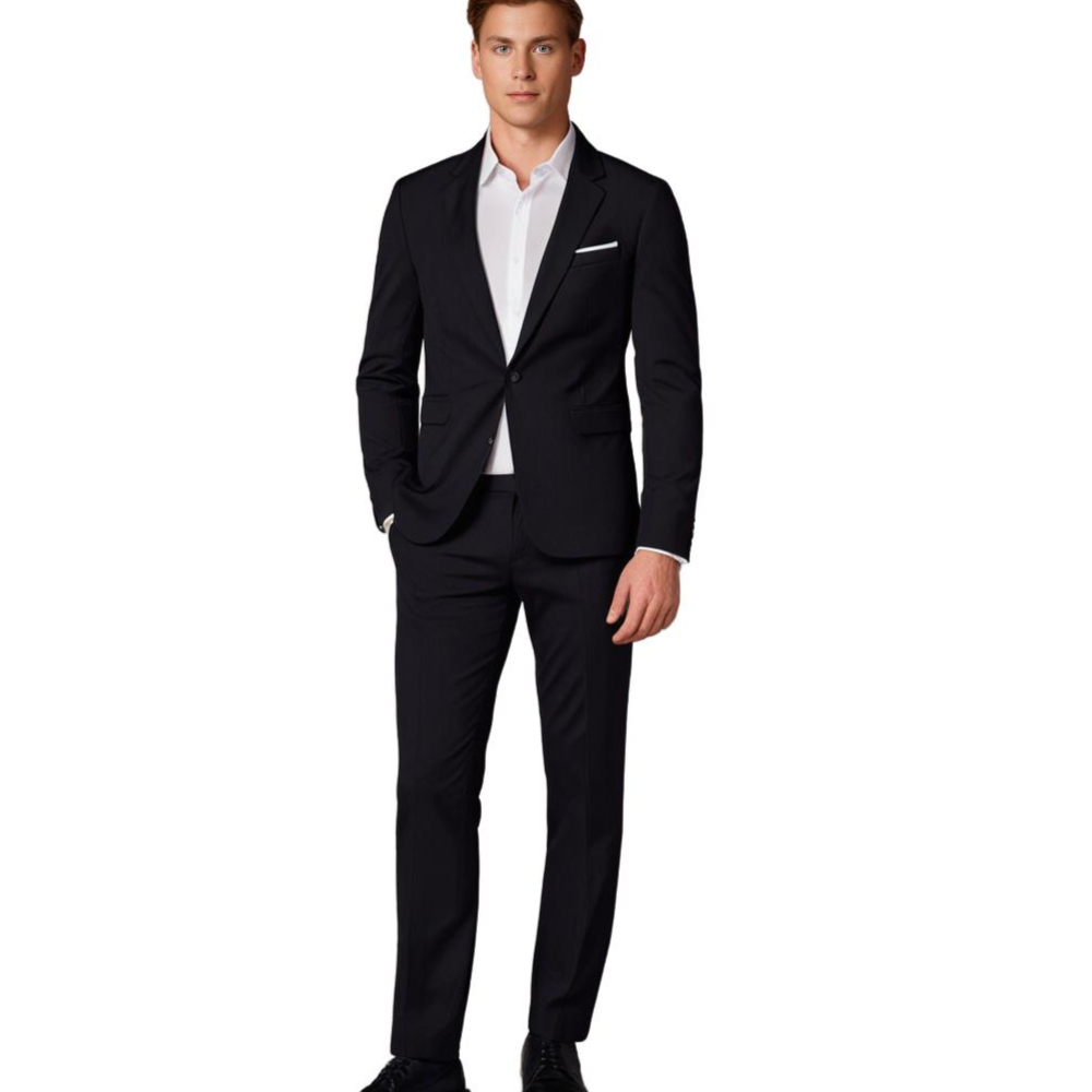 Elegant jakkesæt til mænd med luksuriøs blazer og slim fit-bukser