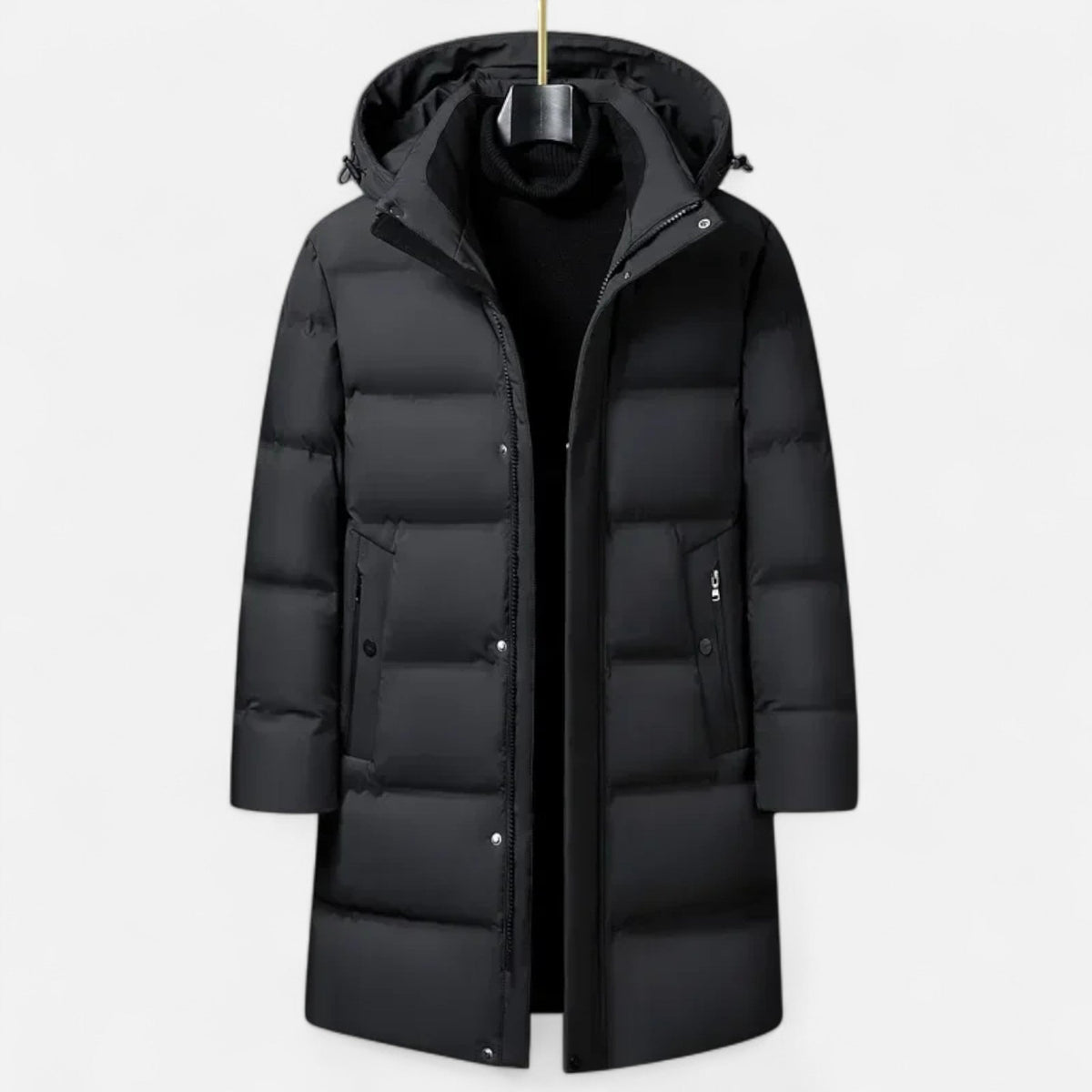 Warmer Daunenparka für Herren mit Kapuze und langem Schnitt