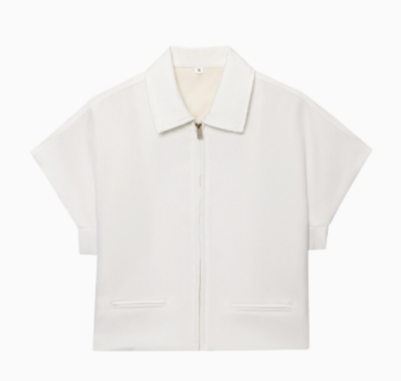 Women's Short Jacket Cropped Zip Lapel Casual Chic