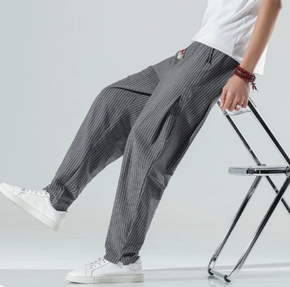 Linnen Broek Heren Elastische Taille Casual Zomer