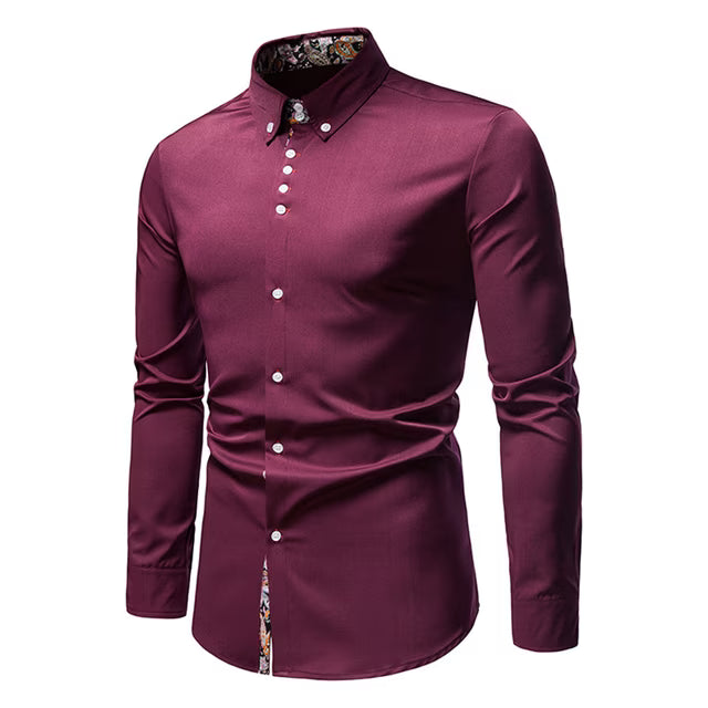 Men's Shirt Paisley Print Long Sleeves Casual