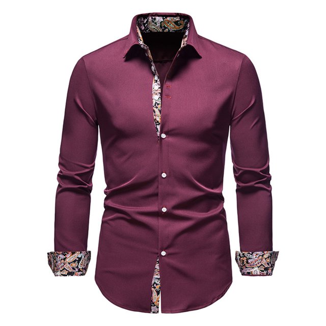 Men's Shirt Paisley Print Long Sleeves Casual