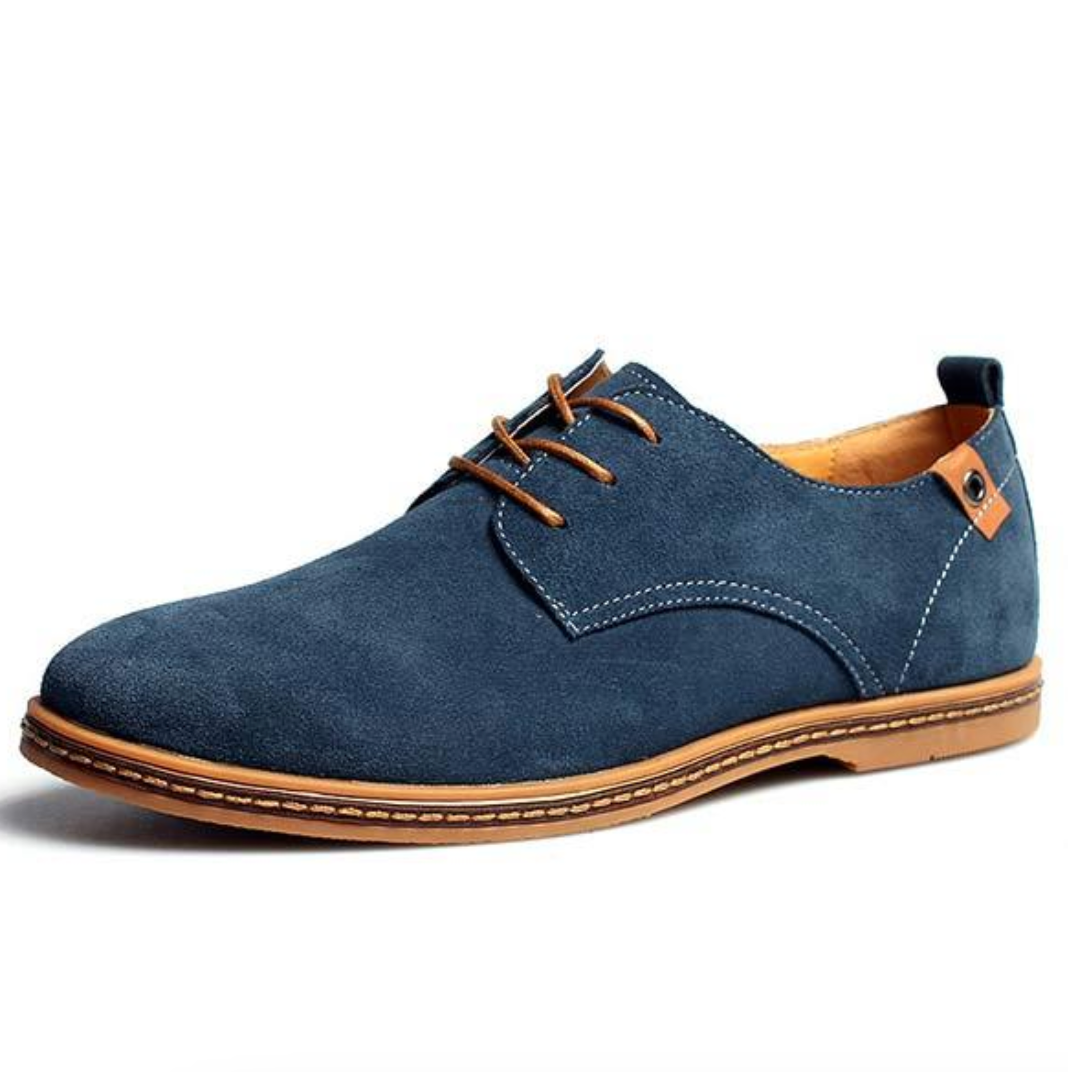 Zapatos derby de ante para hombre con cierre de cordones y acabado texturizado