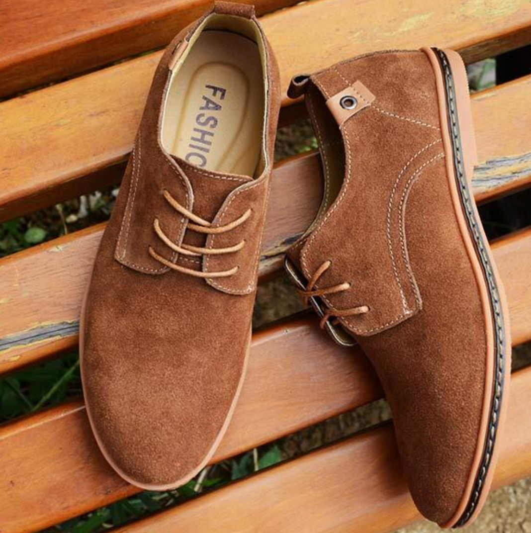Zapatos derby de ante para hombre con cierre de cordones y acabado texturizado