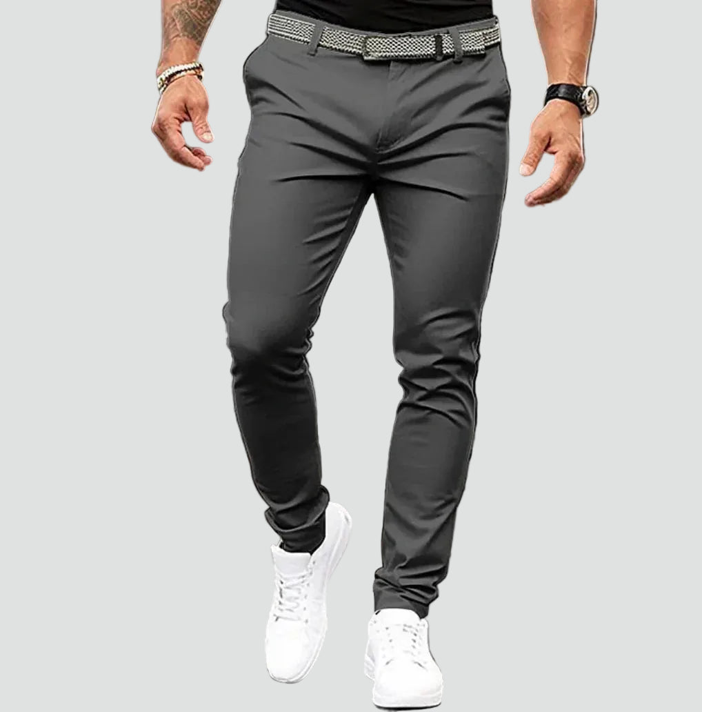 Heren stretch-chinobukser med slim fit og lommer