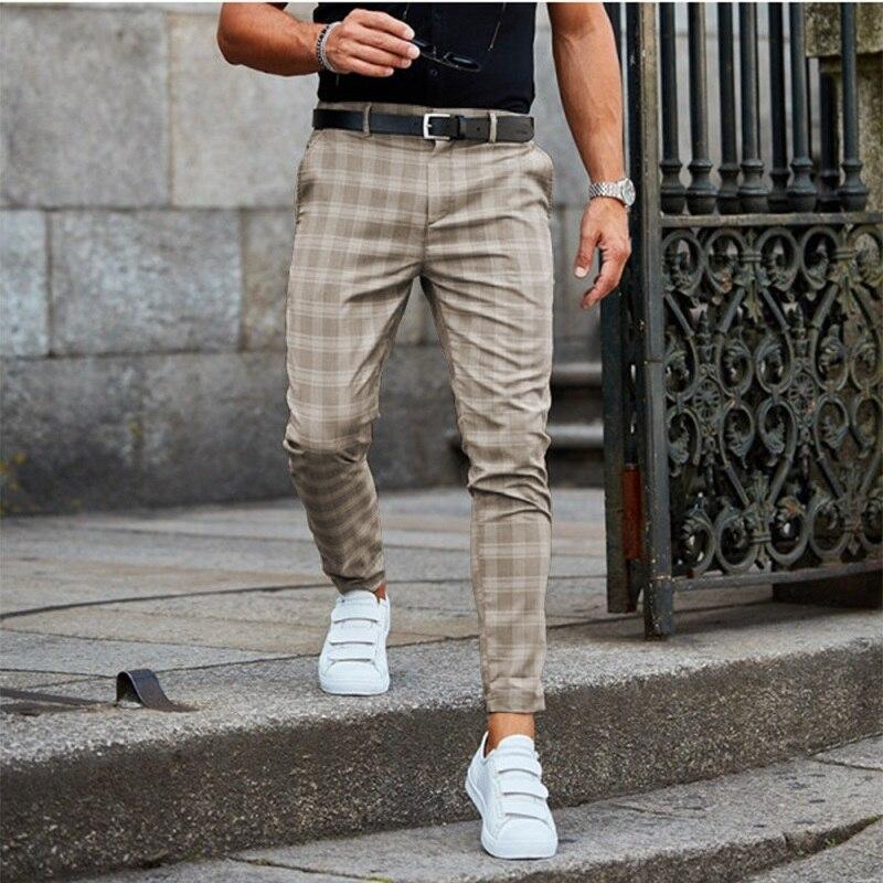 Heren ternede bukser med slim fit og stretch