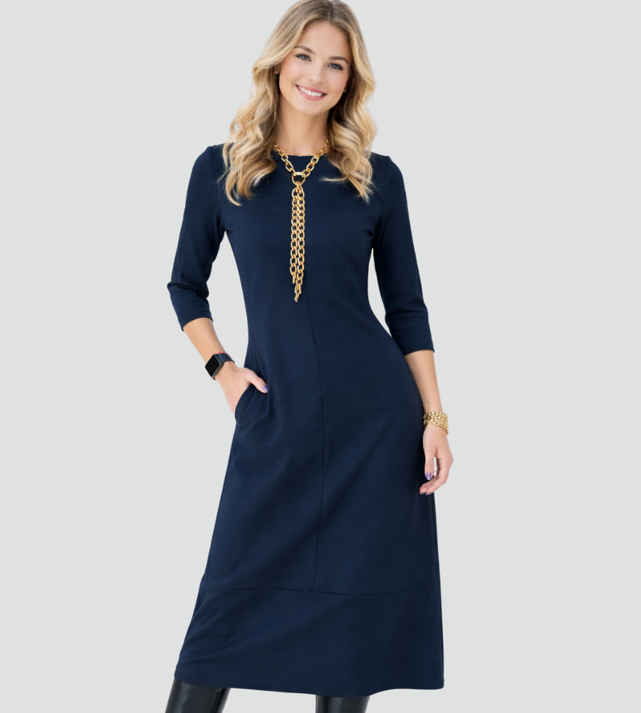 Robe maxi vintage élégante pour femmes avec poches