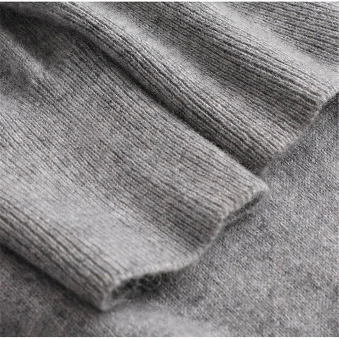 Klassisk strikket herre sweater med rund hals