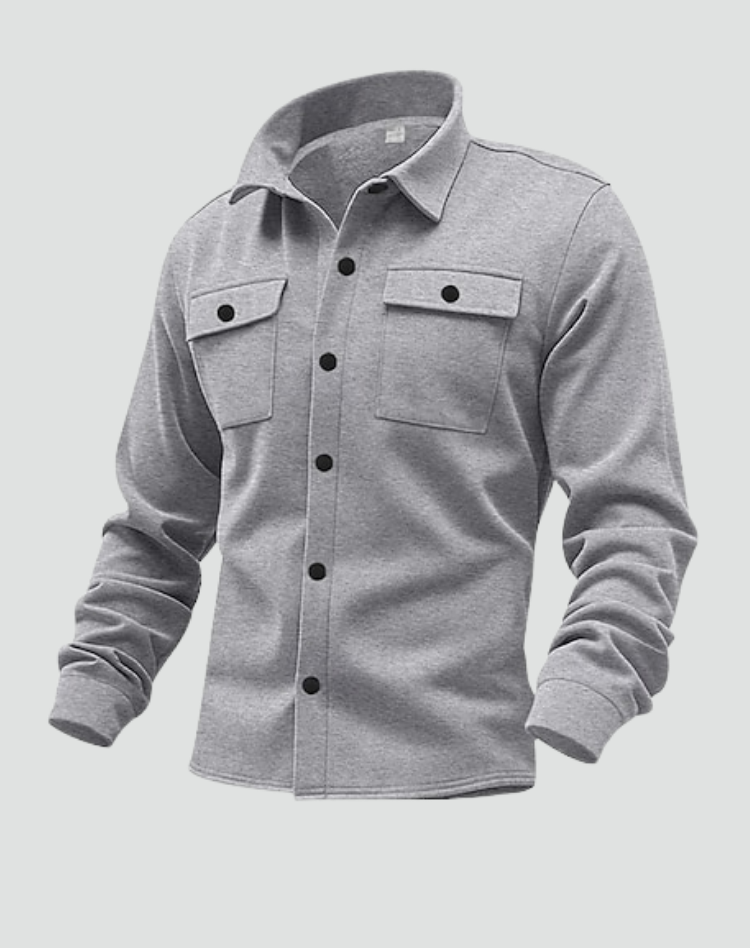 Heren Overshirt Jas met Lange Mouwen en Borstzakken