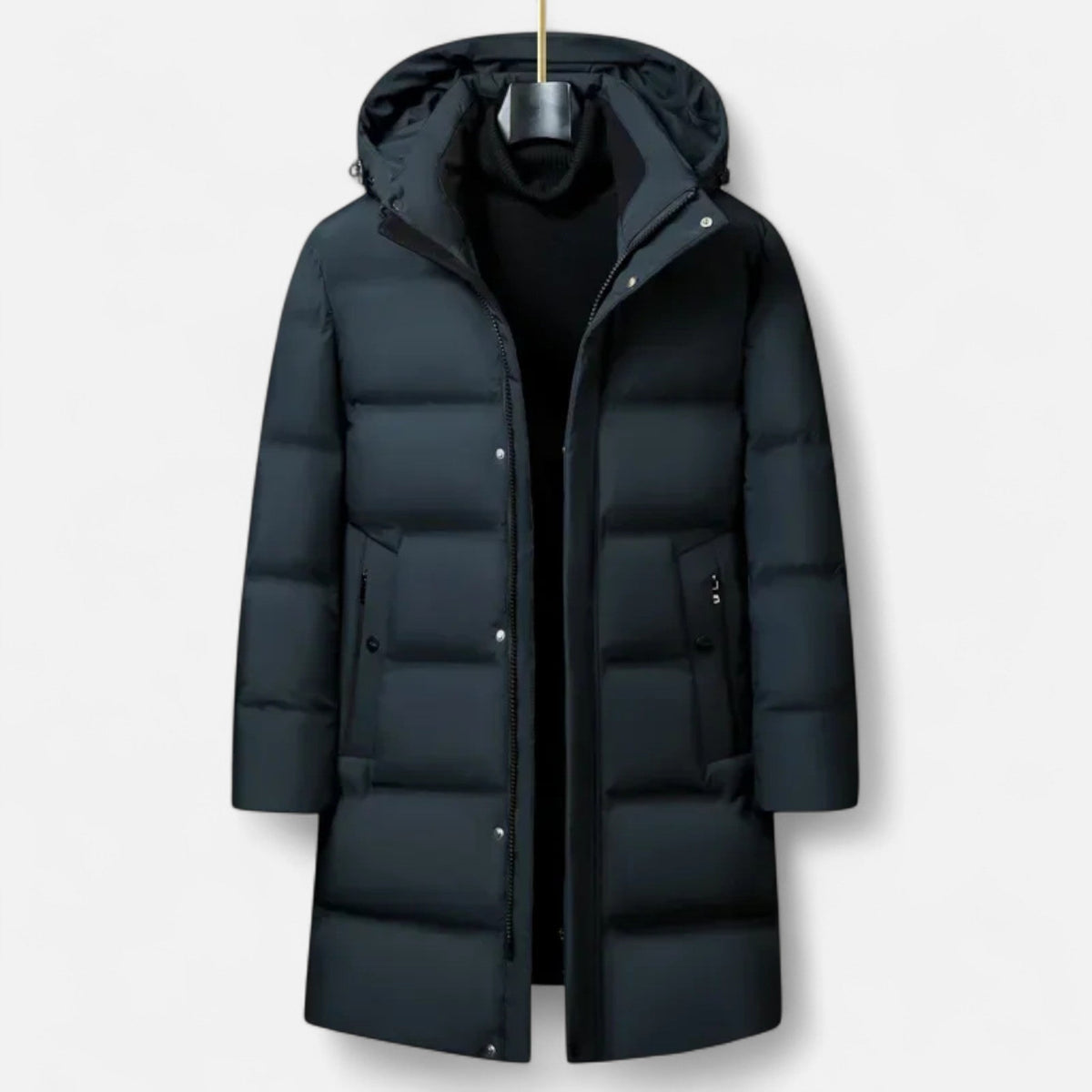 Warmer Daunenparka für Herren mit Kapuze und langem Schnitt