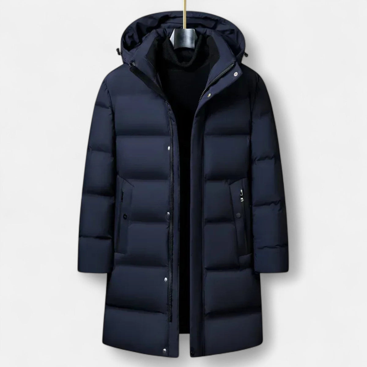 Warmer Daunenparka für Herren mit Kapuze und langem Schnitt